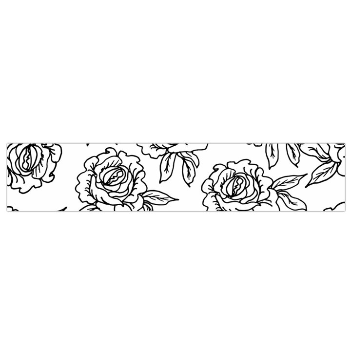 Line Art Black And White Rose Small Flano Scarf