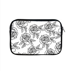 Line Art Black And White Rose Apple Macbook Pro 15  Zipper Case