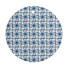 Blue Floral Pattern Ornament (round) by MintanArt