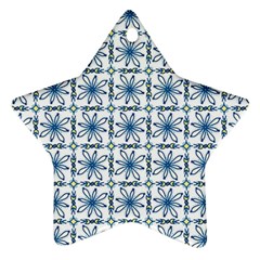 Blue Floral Pattern Ornament (star)