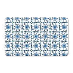 Blue Floral Pattern Magnet (rectangular)