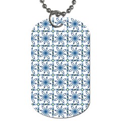 Blue Floral Pattern Dog Tag (one Side) by MintanArt