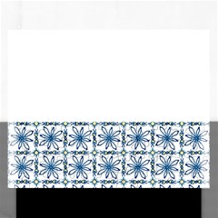 Blue Floral Pattern Rectangular Jigsaw Puzzl by MintanArt