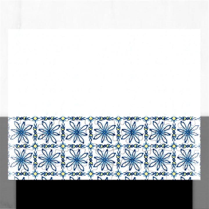 Blue floral pattern Rectangular Jigsaw Puzzl