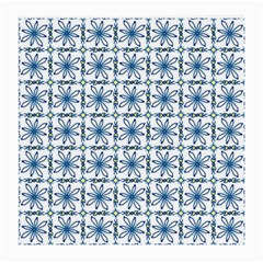 Blue Floral Pattern Medium Glasses Cloth (2 Sides)