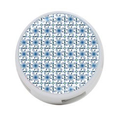 Blue Floral Pattern 4-port Usb Hub (one Side) by MintanArt