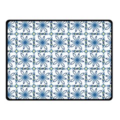 Blue Floral Pattern Fleece Blanket (small) by MintanArt