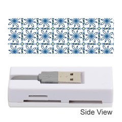 Blue Floral Pattern Memory Card Reader (stick) by MintanArt