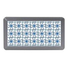 Blue Floral Pattern Memory Card Reader (mini) by MintanArt