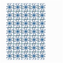 Blue Floral Pattern Small Garden Flag (two Sides) by MintanArt