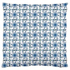 Blue Floral Pattern Large Cushion Case (two Sides) by MintanArt