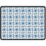 Blue floral pattern Double Sided Fleece Blanket (Large)  80 x60  Blanket Front