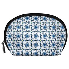 Blue Floral Pattern Accessory Pouch (large) by MintanArt