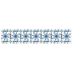 Blue Floral Pattern Small Flano Scarf