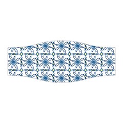 Blue Floral Pattern Stretchable Headband by MintanArt