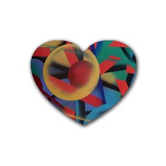 Kaleidoscope 2 Rubber Coaster (heart)  by WILLBIRDWELL