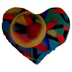 Kaleidoscope 2 Large 19  Premium Flano Heart Shape Cushions by WILLBIRDWELL