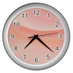 Pink Sky Wall Clock (silver) by WILLBIRDWELL