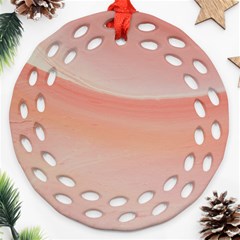 Pink Sky Round Filigree Ornament (two Sides)