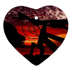 Mountain Bike Parked At Waterfront Park003 Ornament (heart) by dflcprintsclothing