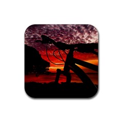 Mountain Bike Parked At Waterfront Park003 Rubber Coaster (square)  by dflcprintsclothing