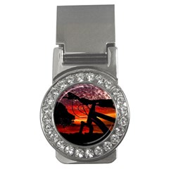 Mountain Bike Parked At Waterfront Park003 Money Clips (cz)  by dflcprintsclothing