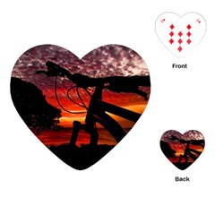 Mountain Bike Parked At Waterfront Park003 Playing Cards Single Design (heart) by dflcprintsclothing