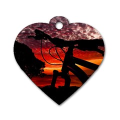 Mountain Bike Parked At Waterfront Park003 Dog Tag Heart (one Side) by dflcprintsclothing