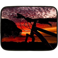 Mountain Bike Parked At Waterfront Park003 Double Sided Fleece Blanket (mini)  by dflcprintsclothing