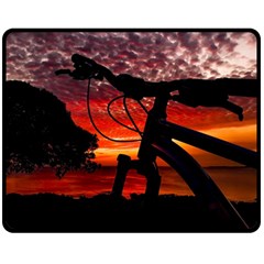 Mountain Bike Parked At Waterfront Park003 Fleece Blanket (medium)  by dflcprintsclothing