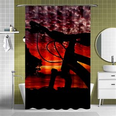 Mountain Bike Parked At Waterfront Park003 Shower Curtain 48  X 72  (small)  by dflcprintsclothing