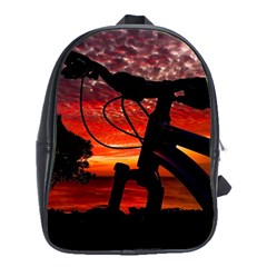 Mountain Bike Parked At Waterfront Park003 School Bag (xl) by dflcprintsclothing