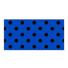 Large Black Polka Dots On Absolute Zero Blue - Satin Wrap by FashionLane