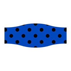 Large Black Polka Dots On Absolute Zero Blue - Stretchable Headband by FashionLane