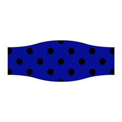 Large Black Polka Dots On Admiral Blue - Stretchable Headband by FashionLane