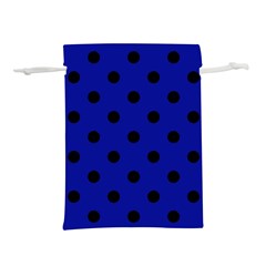 Large Black Polka Dots On Admiral Blue - Lightweight Drawstring Pouch (s) by FashionLane