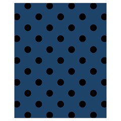 Large Black Polka Dots On Aegean Blue - Drawstring Bag (Small)