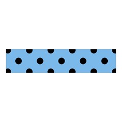 Large Black Polka Dots On Aero Blue - Velvet Scrunchie by FashionLane