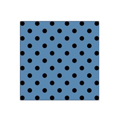 Large Black Polka Dots On Air Force Blue - Satin Bandana Scarf by FashionLane