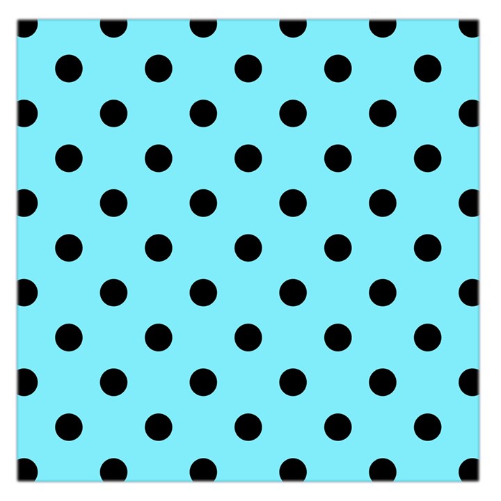 Large Black Polka Dots On Arctic Blue - Large Satin Scarf (Square)