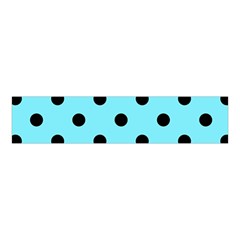 Large Black Polka Dots On Arctic Blue - Velvet Scrunchie by FashionLane