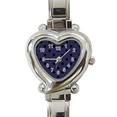 Large Black Polka Dots On Astral Aura - Heart Italian Charm Watch by FashionLane