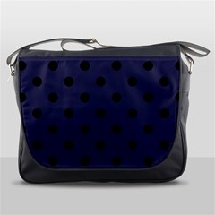 Large Black Polka Dots On Astral Aura - Messenger Bag by FashionLane