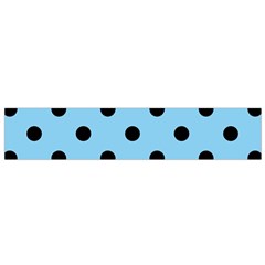 Large Black Polka Dots On Baby Blue - Small Flano Scarf by FashionLane