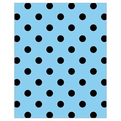 Large Black Polka Dots On Baby Blue - Drawstring Bag (small) by FashionLane