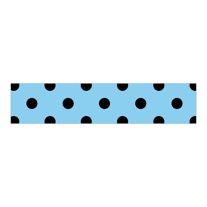 Large Black Polka Dots On Baby Blue - Velvet Scrunchie