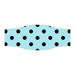 Large Black Polka Dots On Blizzard Blue - Stretchable Headband by FashionLane