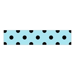 Large Black Polka Dots On Blizzard Blue - Velvet Scrunchie by FashionLane