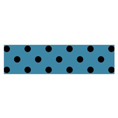 Large Black Polka Dots On Blue Moon - Satin Scarf (oblong) by FashionLane