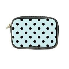 Large Black Polka Dots On Pale Blue - Coin Purse